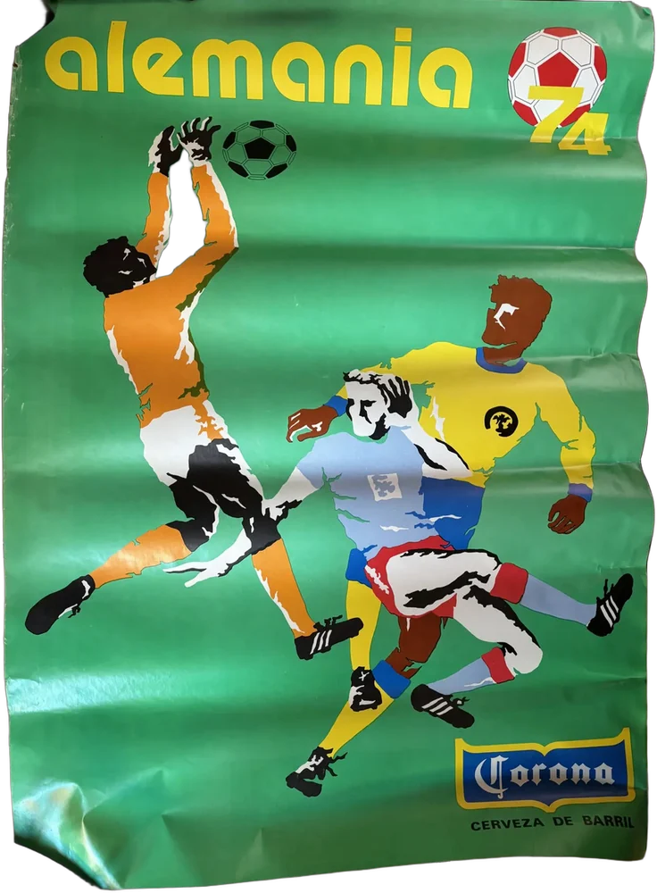 Póster Mundial Futbol Alemania 1974 Cerveza Corona