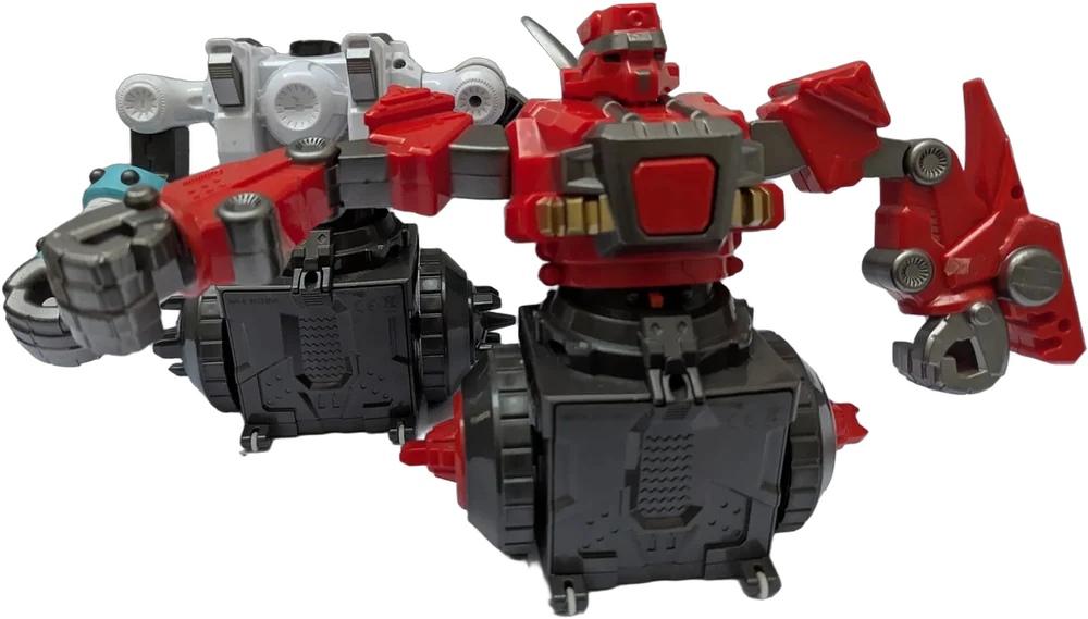 Vintage Lote 2 Robots Articulados Lbx Bandai Coleccionables Power Rangers Rojo