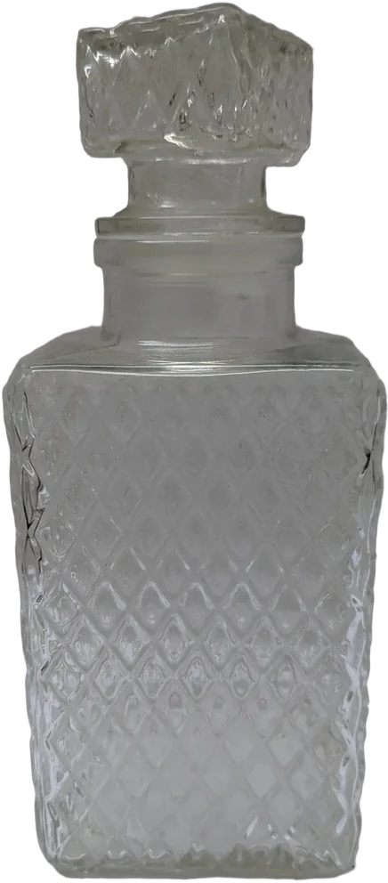 Vintage Licorera De Cristal Prensado Con Diseño Diamante Agua
