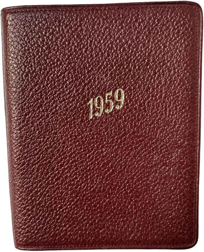 Vintage Agenda Siemens Germany 1959 Coleccionable Rojo Granulado 1959