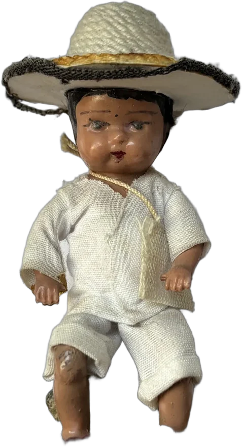 Vintage Muñeco Niño Con Traje Regional Yohualichan Pue