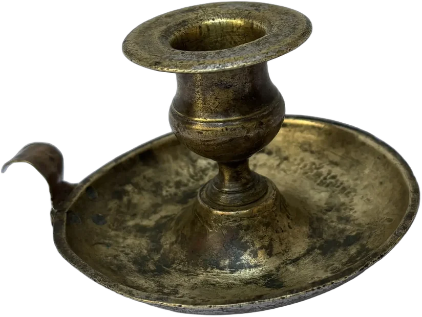 Porta Vela Antiguo Estilo Palmatoria 10x8 Cm Dorado Oscuro