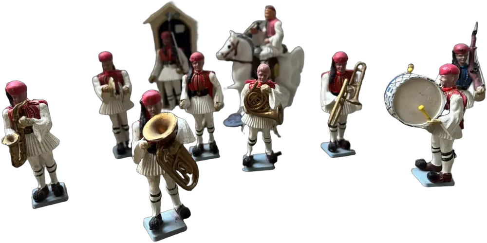 Vintage Soldaditos Banda De Guerra Grecia Blanco