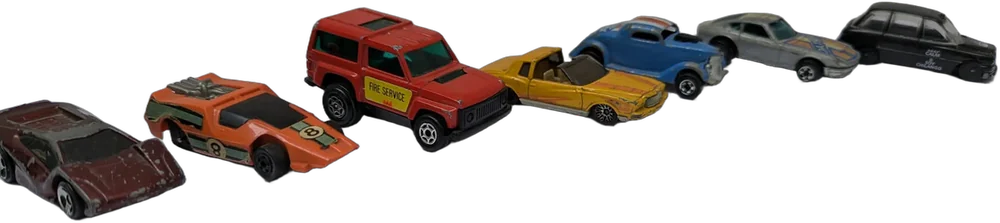 Antiguo Lote De Carritos A Escala Matchbox Hot Wheels Azul