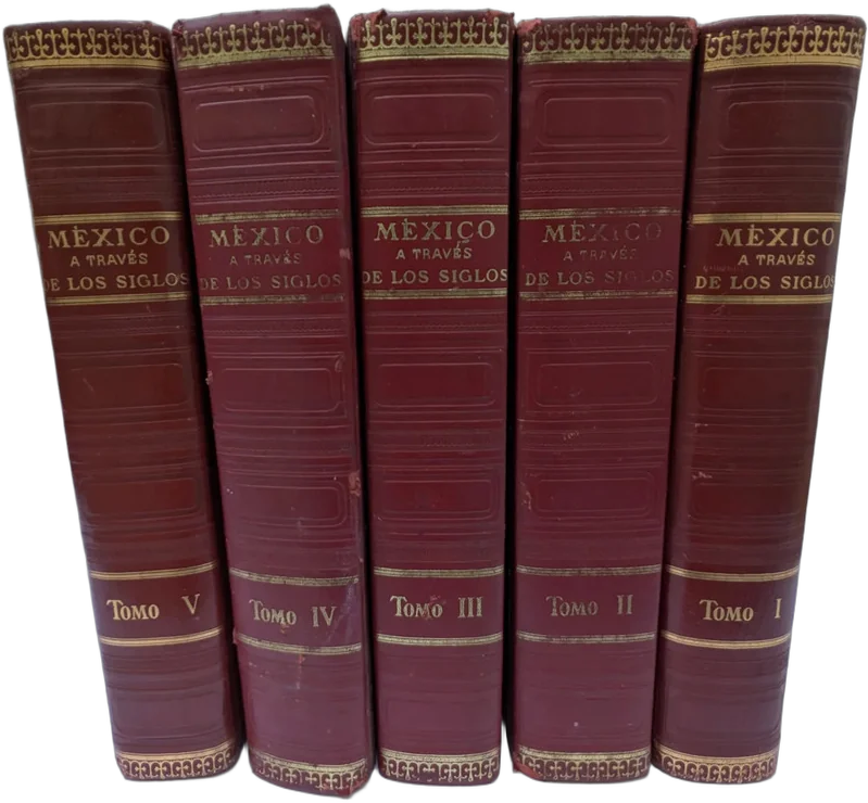 Antiguo Libro México A Través De Los Siglos 5 Tomos 1953 — imagen 1