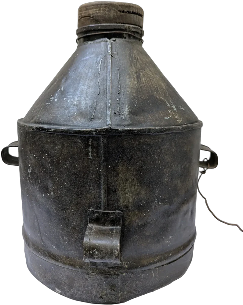 Antiguo Garrafon Metalico Rural 40 Cm Alto Antiguo