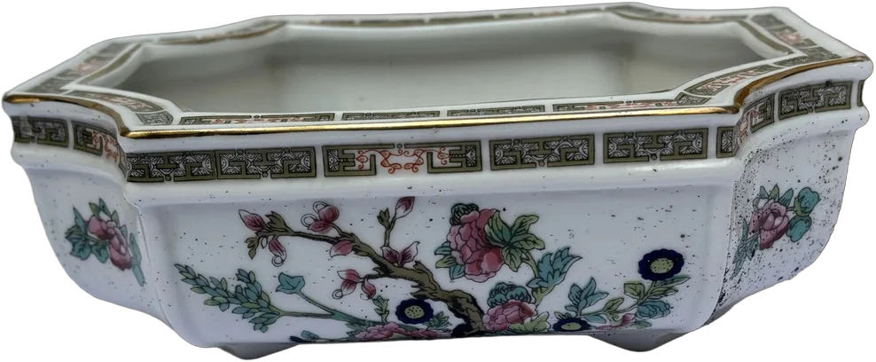 Vintage Maceta Estilo Bonsái Cerámica Cuernavaca Rosa Claro Bonsái