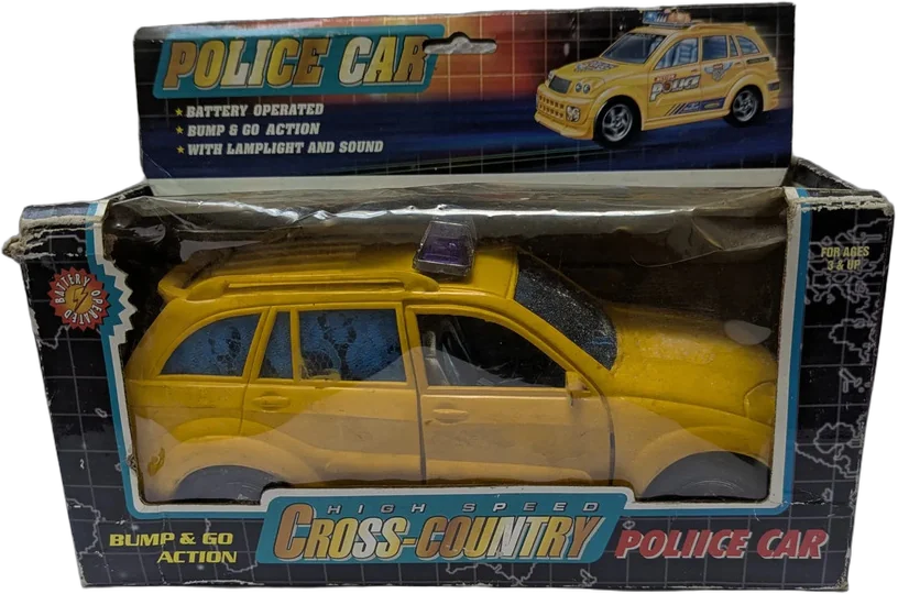 Antiguo Juguete Patrulla High Speed Cross-country Police Car Police Car Amarillo