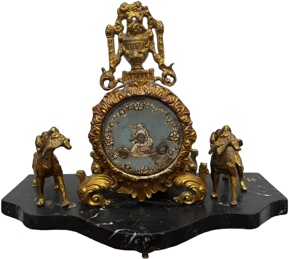 Reloj De Sobremesa Antiguo, Solamente Estructura Neoclasico Dorado