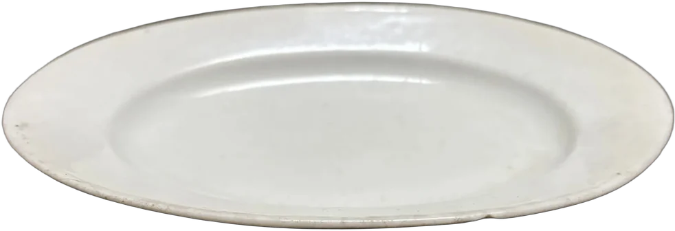 Antiguo Pequeño Plato Ovalado Porcelana Blanca Francesa Blanco Ovalado
