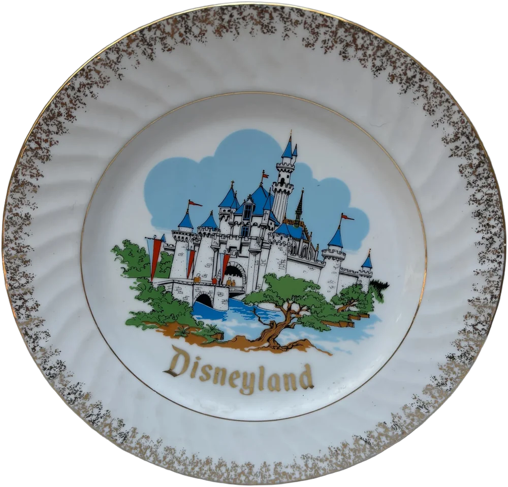 Vintage Plato Castillo Bella Durmiente Disney Coleccionable Blanco Disney