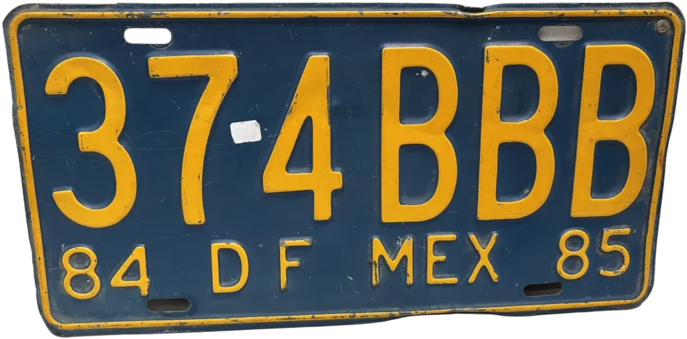 Vintage Placa D. F. Metálica Df