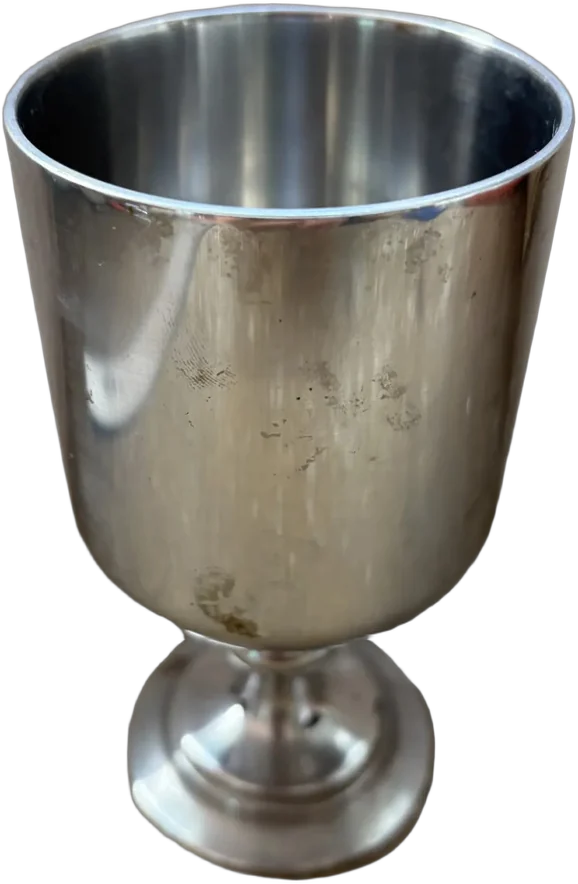 Antigua Copa Para Vino Pewter Plateado