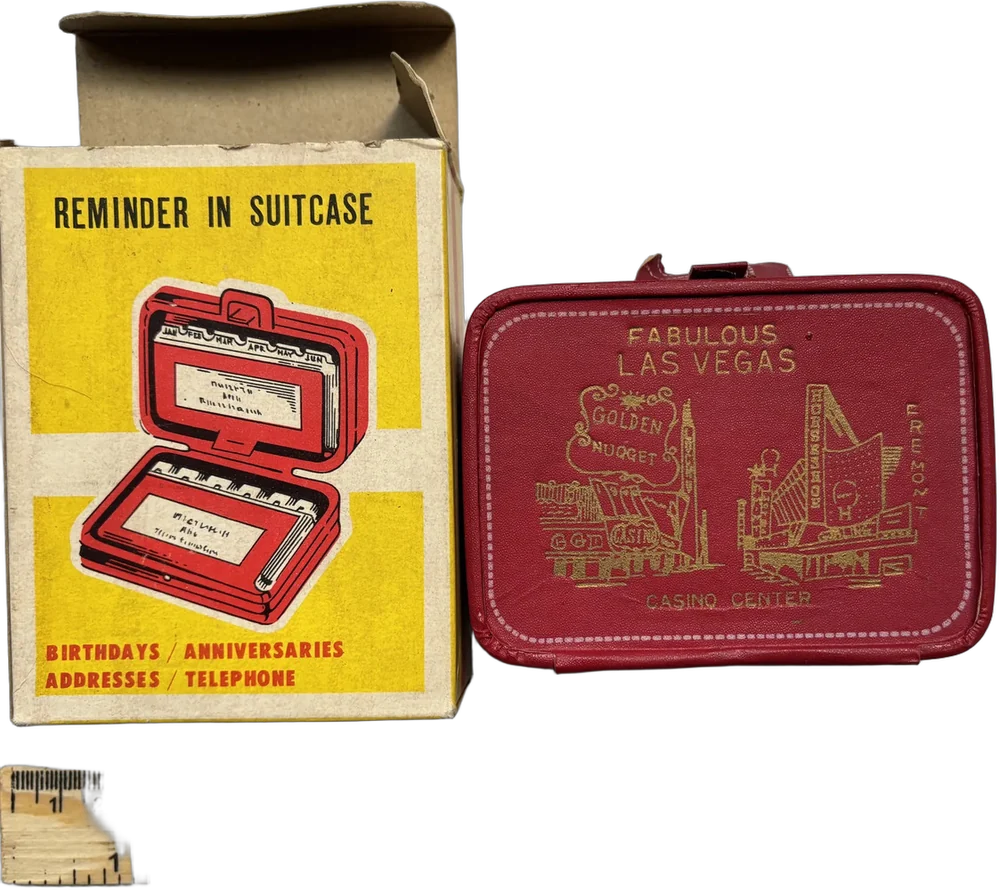 Vintage Agenda Reminder In Suitcase Rojo Maleta 1970