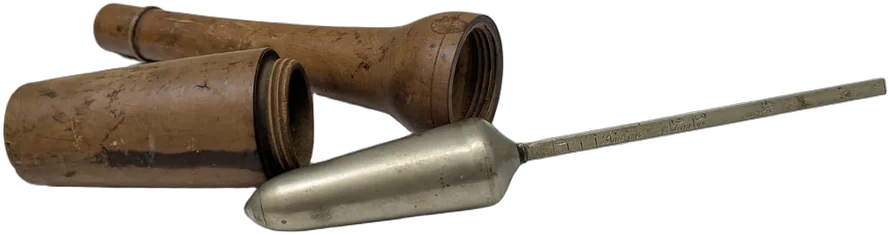 Antiguo Lactómetro Francés Pèse-lait Con Estuche De Madera