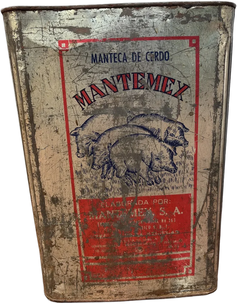 Antiguo Bote De Manteca Mantemex Coleccionable Manteca
