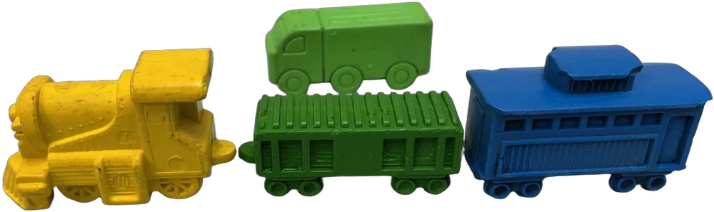 Vintage Crayones Para Niños Vehículos Cera Verde Lima