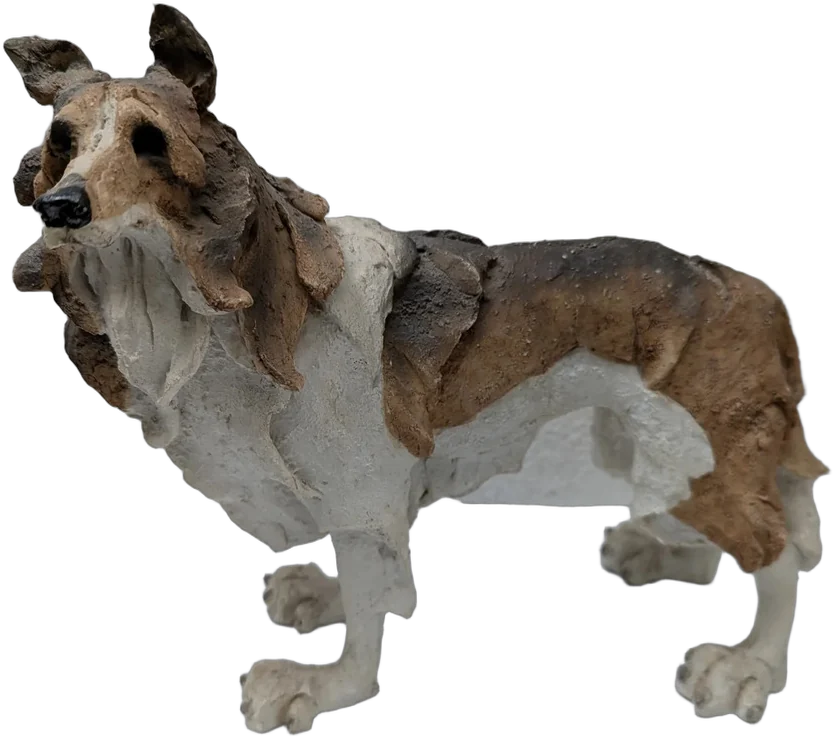 Antiguo Perro Collie Sandicast Sandra Brue Coleccionable Amarillo