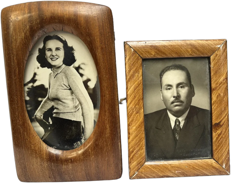 Antiguos Marcos De Madera Para Fotos, Decoración Vintage Marrón Lisa