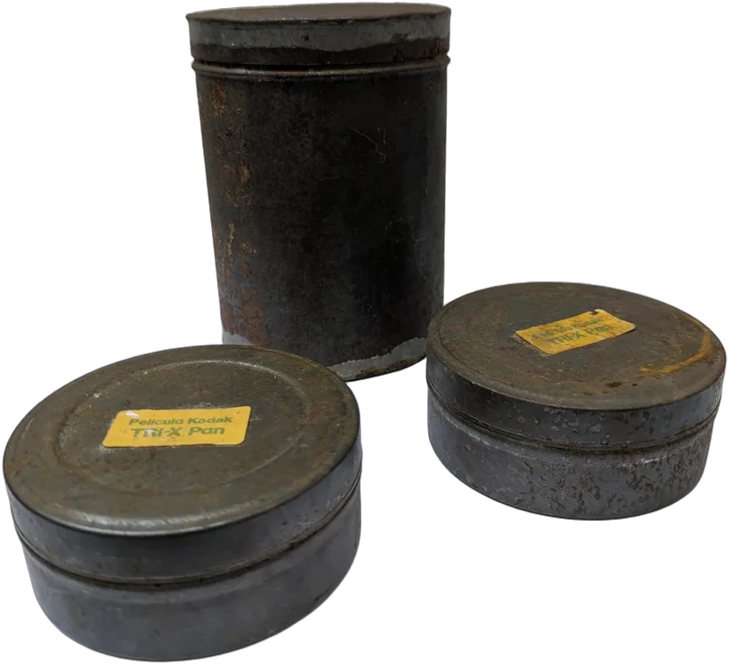 Antiguo Lote De Latas De Película Kodak Tri-x Pan Cine Fotografía