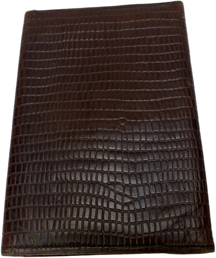 Antigua Cartera De Piel Tipo Porta Pasaporte Marrón Liso