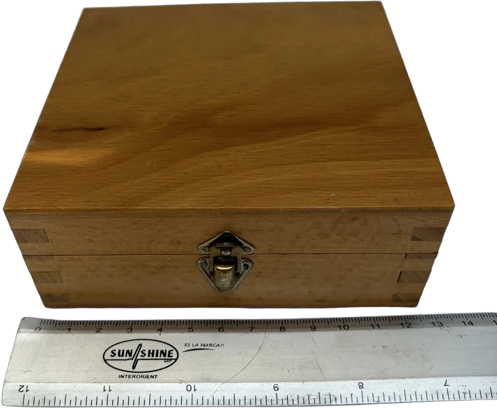 Vintage Cajita De Madera Artesanal 13z13x5 Cm Marrón Claro Lisa