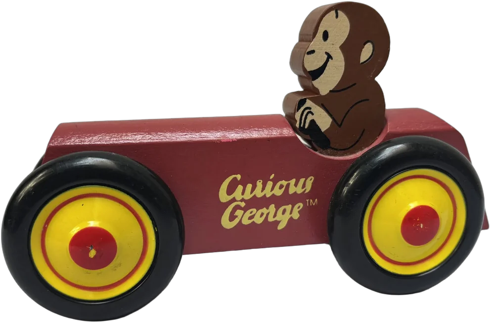Carrito De Madera George El Curioso Schylling Usado Rojo