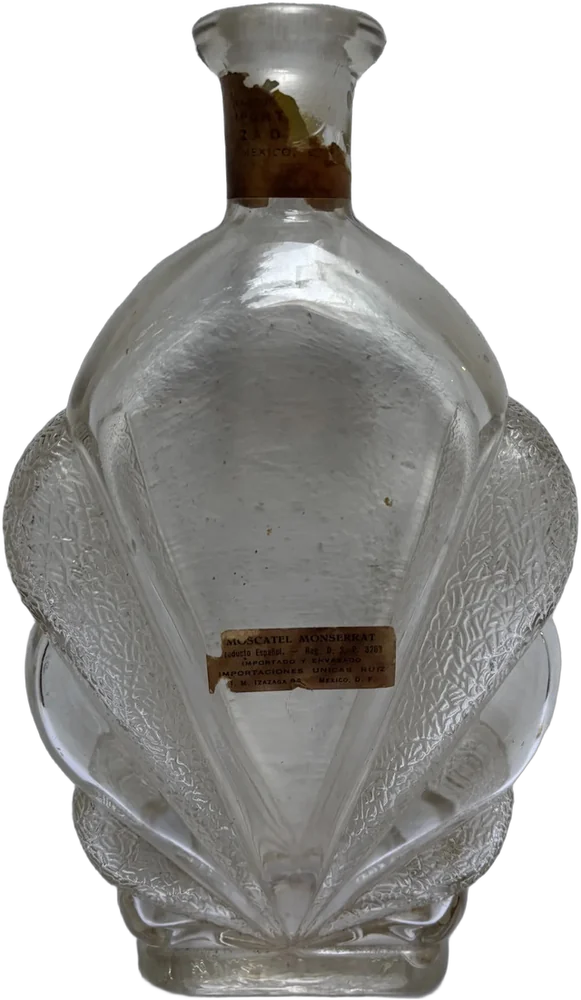Botella Antigua Vidrio Forma Concha Muscatel Cincha