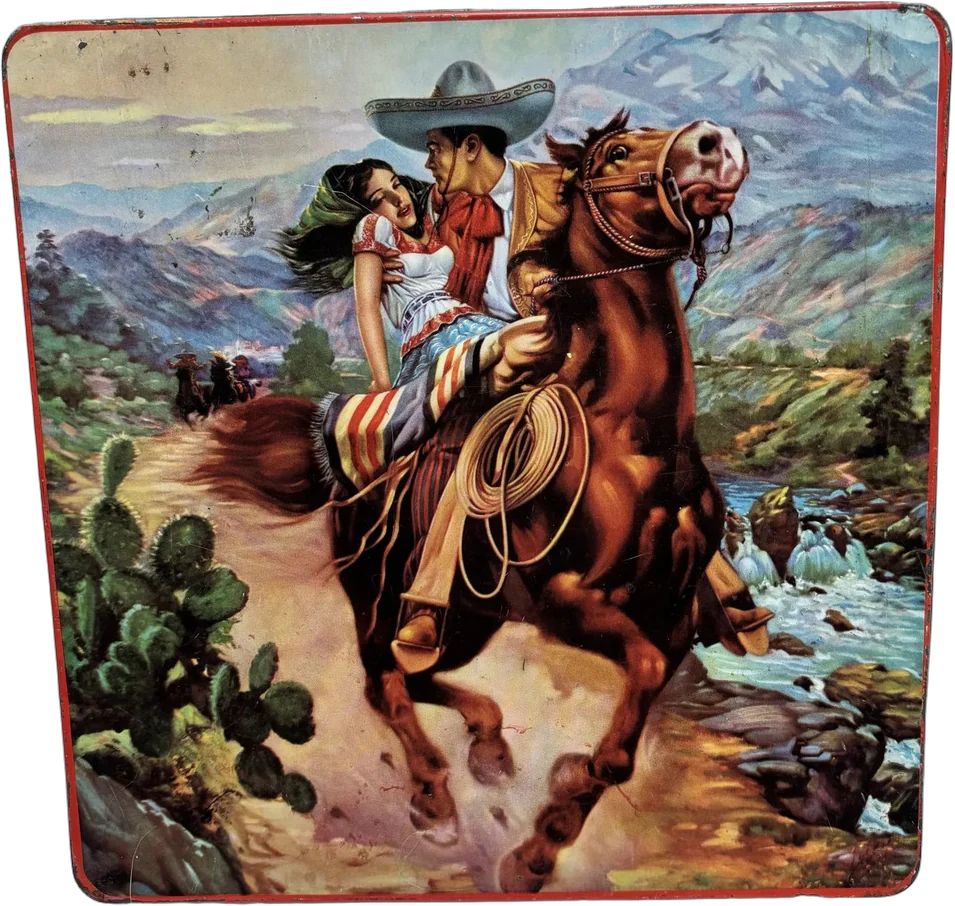 Vintage Caja De Lata Charro Y Novia Tres Estrellas Charro Y Novia