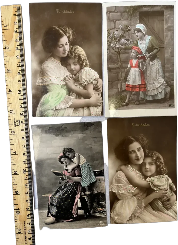 Colección Antiguas Postales Madre E Hija Finalws Siglo Xix