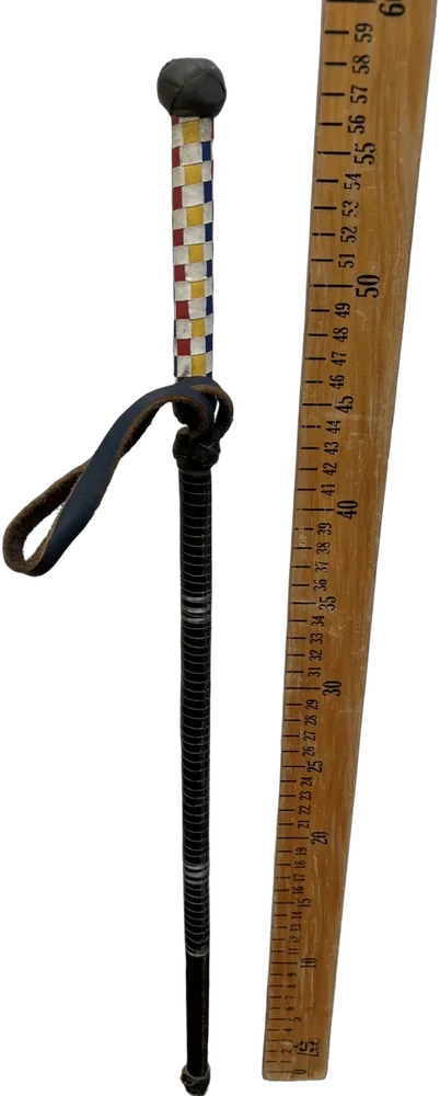 Antiguo Fuete Mara Montar De Cuero Hecho A Mano Negro — imagen 1