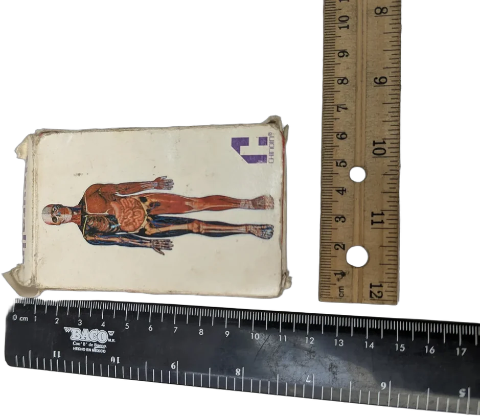 Vintage Baraja Anatomica Chinoin Neuralin Estuche Original Naranja Oscuro Organismo