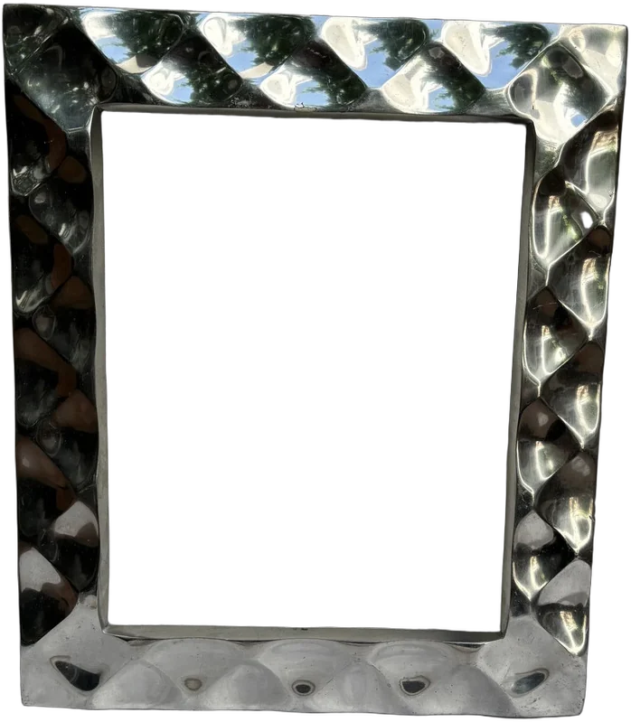 Vintage Marco Para Foto Pewter 30x26 Cm Plateado Lisa