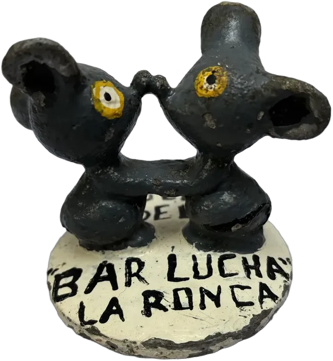 Antigua Figura De Ratones En Abrazo Recuerdo De Bar — imagen 1