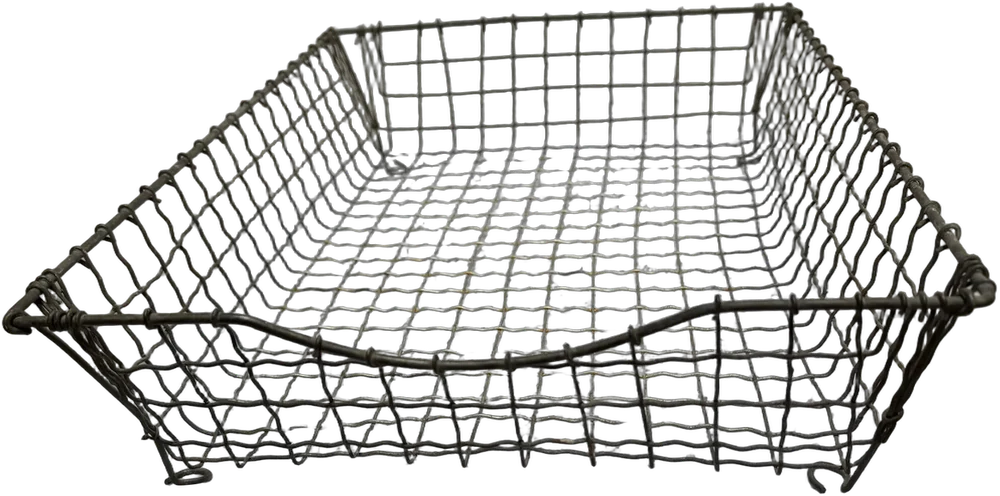Antigua Cesta Para Papel Diferentes Usos Alambre Tejido Gris