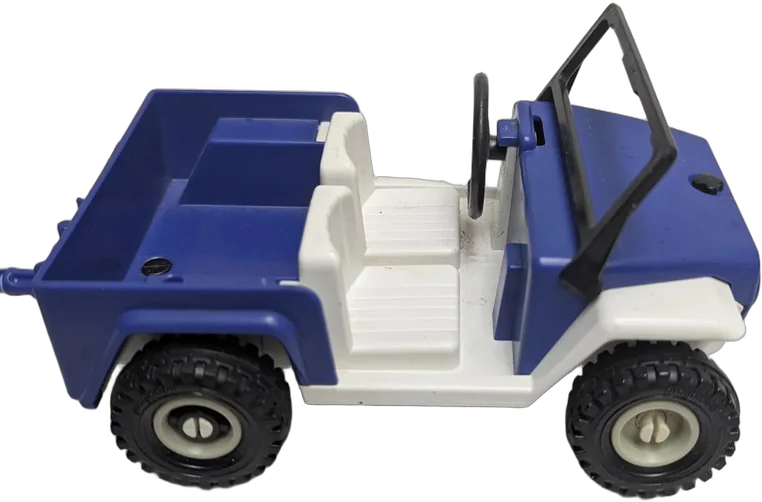 Antiguo Jeep Safari Playmobil 1981 Geobra Azul Y Blanco Azul