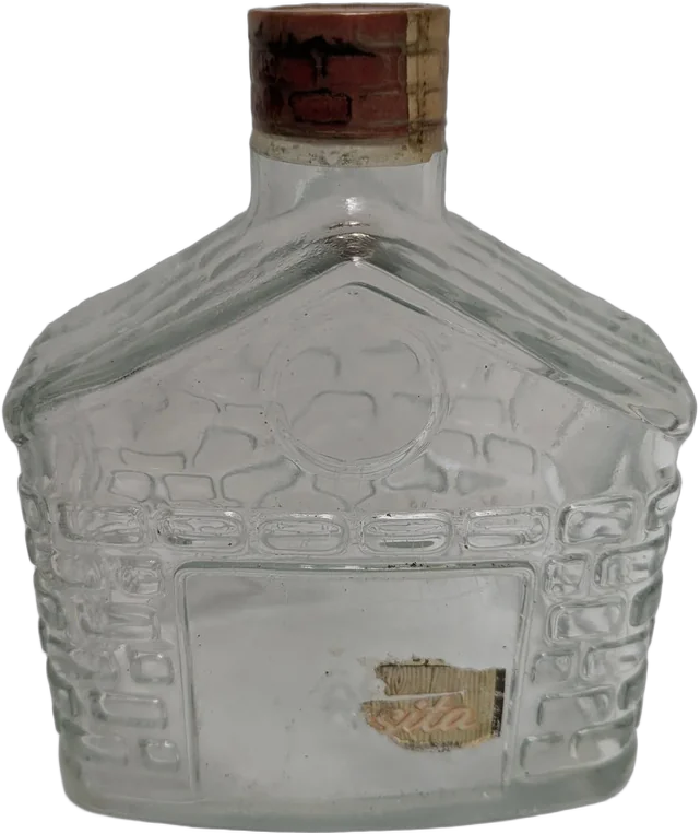 Antiguo Envase De Vidrio Refresco Vita Forma De Casita Casita