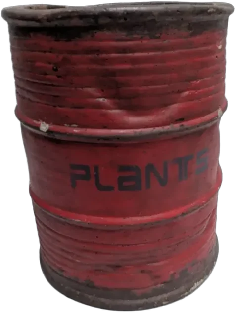 Vintage Maceta Industrial Forma De Tambo Plants Rojo