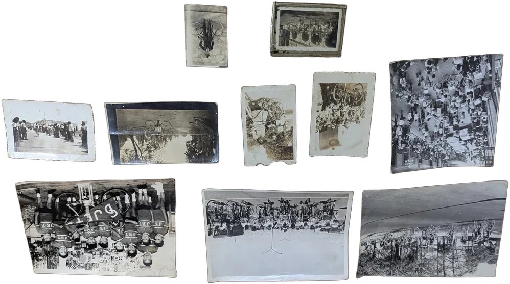 Antiguo Lote De Fotografías Ciclismo Equipo Jet Y Escenas