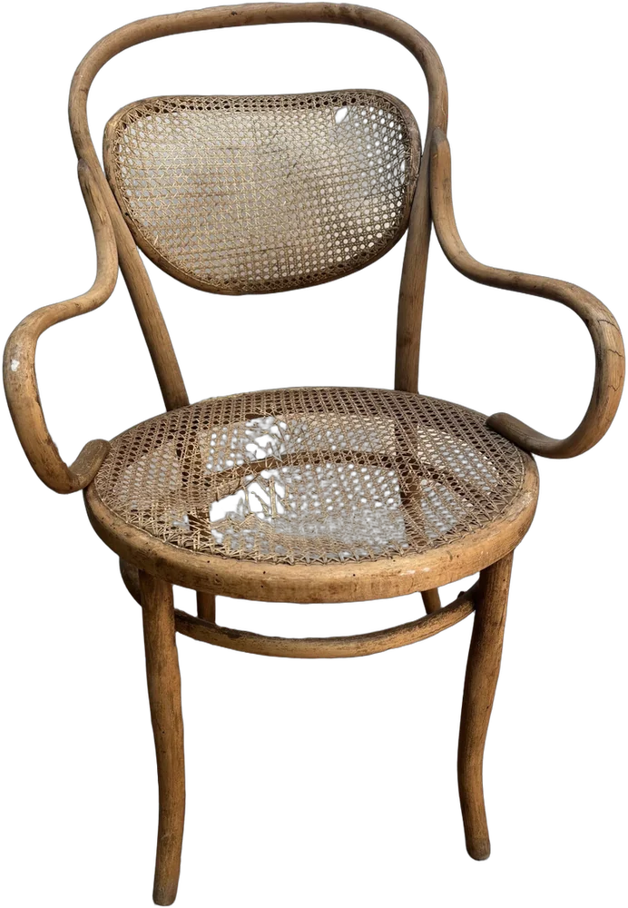 Antigua Silla De Madera Austriaca Para Restaurar Marrón Claro