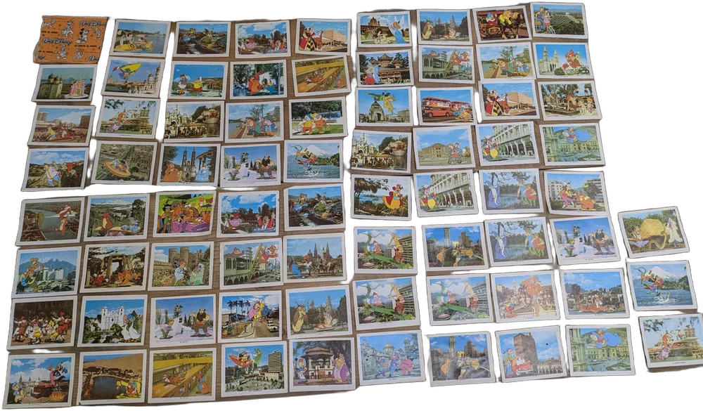 Antiguo Lote De Estampas Disney La Vuelta Al Mundo 1980 Disney La Vuelta Al Mundo