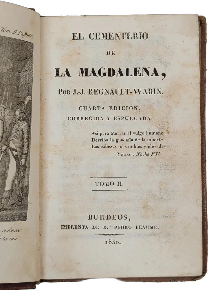 Antiguo Libro El Cementerio De La Magdalena Tomo Ii 1830
