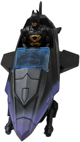 Antiguo Bat-jet Con Figura De Batman Y Accesorios Batman Negro