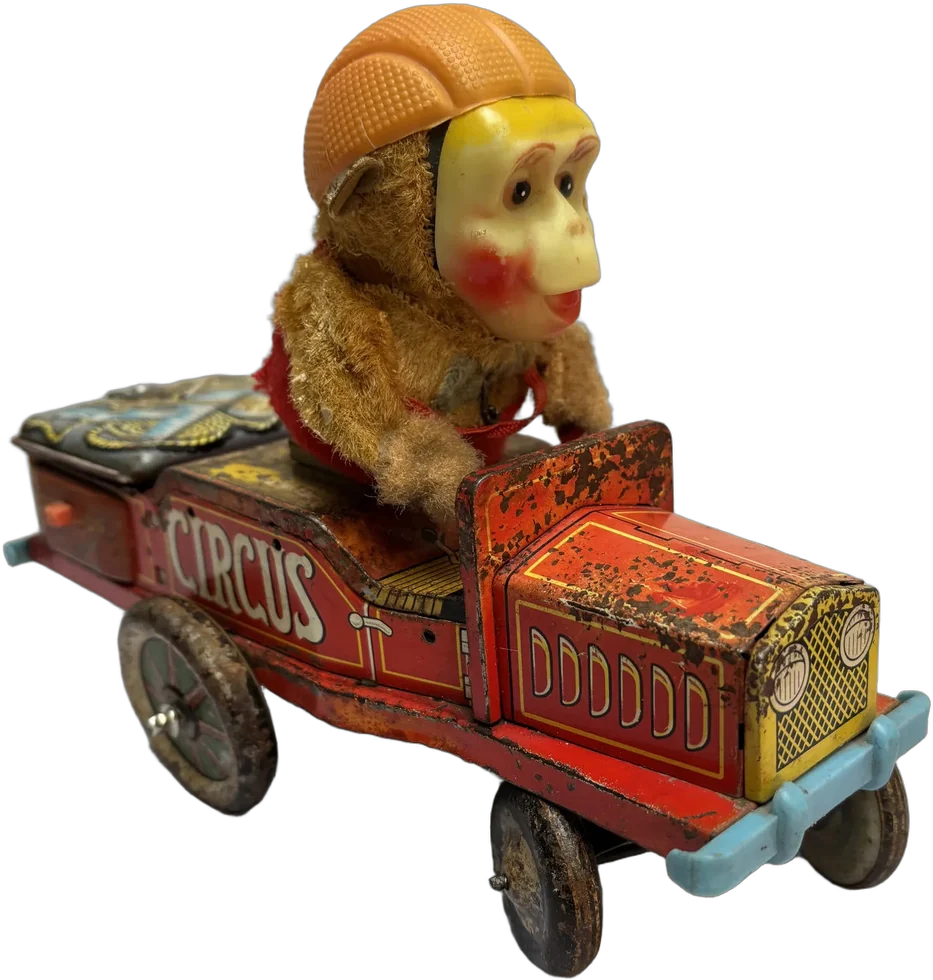 Juguete Antiguo Changuito Jeep Circo Lámina