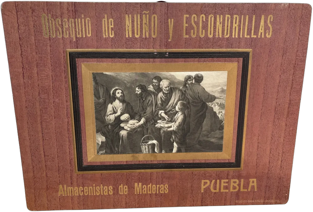 Antiguo Cartel Milagro Bíblico Panes Y Peces Milagro Bíblico
