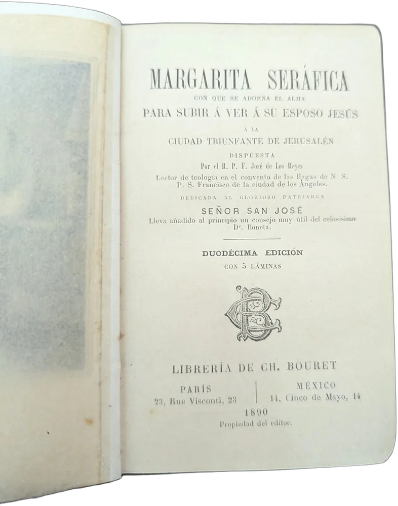 Antiguo Libro Margarita Seráfica Edición 1890 De Ch. Bouret
