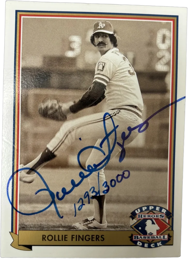 Tarjeta De Beisbol Rollie Fingers Autografiada 1992