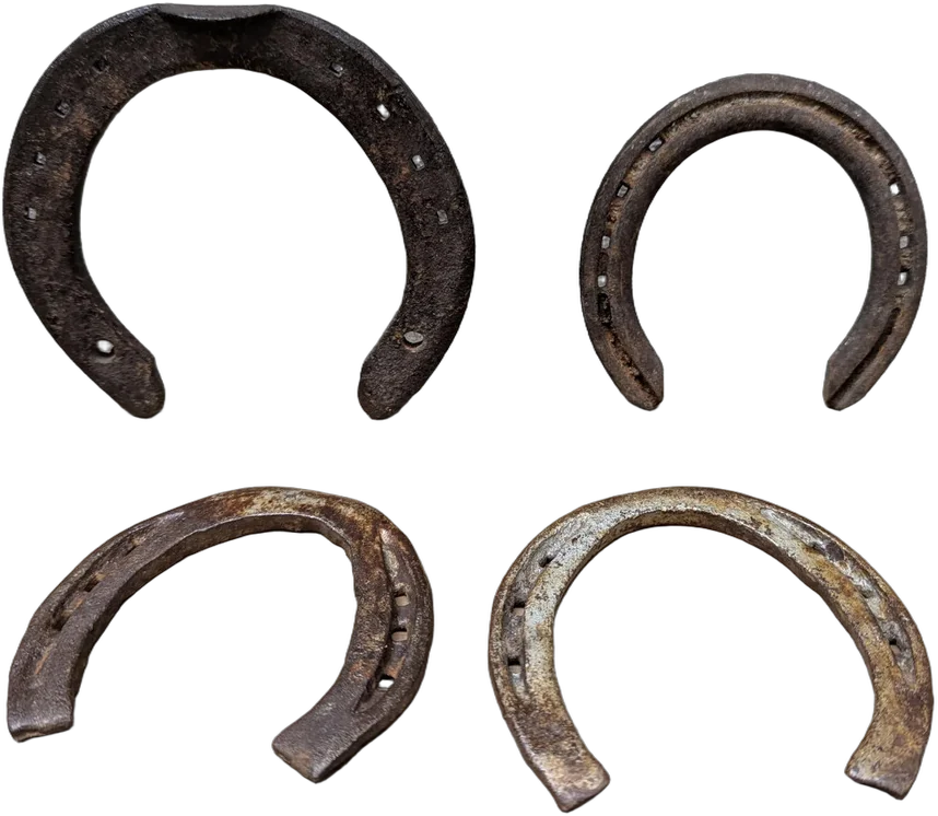 Antiguo Lote De Herraduras De Hierro Forjado Rústica — imagen 1
