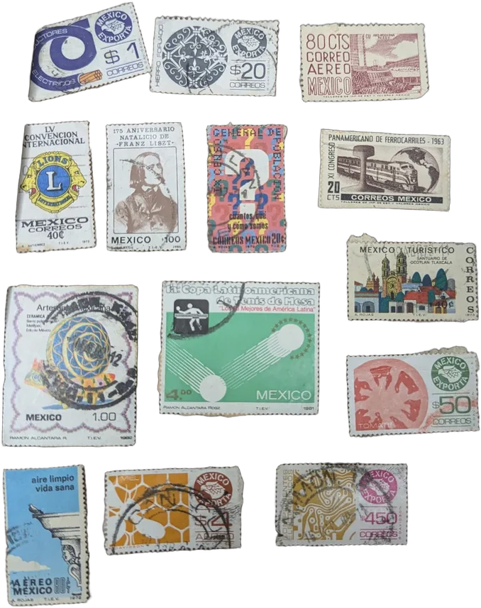 Antiguo Lote De Timbres Postales México Variados 13 Piezas