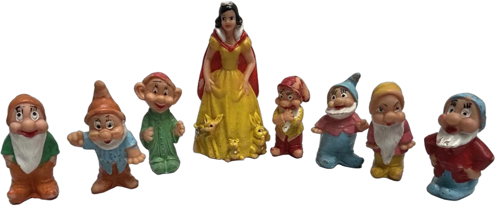 Vintage Blanca Nieves Y Los 7 Enanos Figuras Vinil